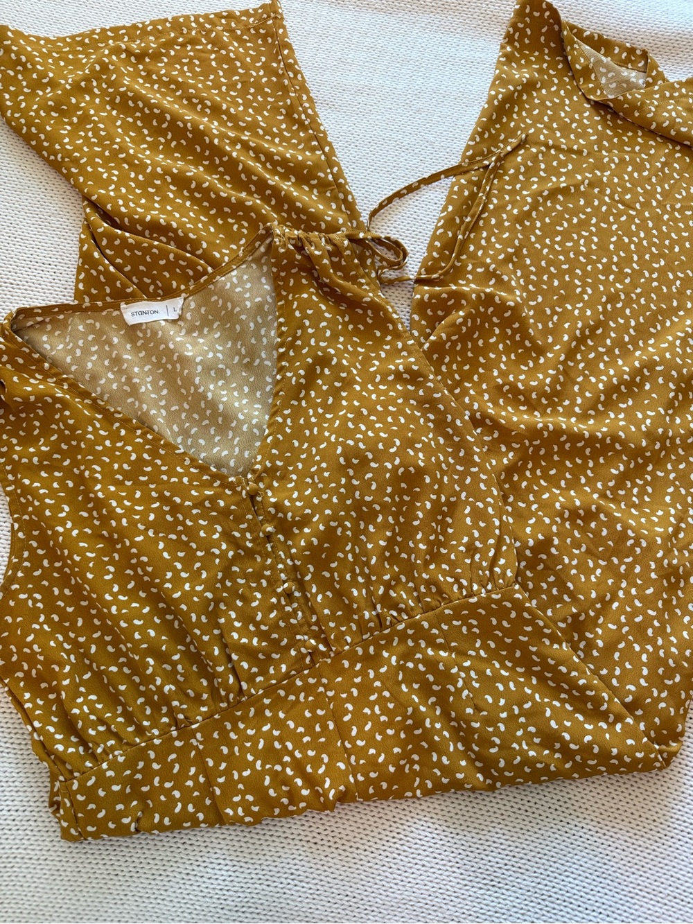 Mustard Yellow Printed Jumpsuit size Large
